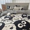 Conjunto de Colcha Estampada Simples de Quatro Peças Roupa de Cama de Verão Cama de Solteiro Dormitório de Estudante Conjunto de Três Peças Estilo Ins