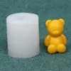 Molde de Silicona con Forma de Oso DIY Animal de Dibujos Animados Vela Aromática Hecha a Mano Yeso Adorno Decorativo Molde