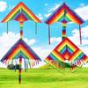 Weifang Venta al por mayor Cometas Arcoíris Coloridas Dibujos Animados Infantiles Deportes al Aire Libre Actividades Padres e Hijos Cometas Triangulares Fáciles de Volar