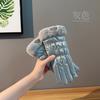Guantes de esquí para mujer, cálidos guantes de invierno con pantalla táctil, forrados con vellón de algodón y gruesos, guantes de ciclismo resistentes al frío y al viento para exteriores.