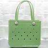 Bolso de Mano para Viaje de Moda Europea y Americana Transfronteriza, Bolso Bandolera de Eva, Bolso de Playa, Cesta Estampada, Bolsa de Agujeros en Stock