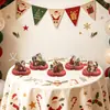 Banner de cumpleaños vintage europeo y americano transfronterizo, campana retro, banner de fiesta de Santa Claus, decoraciones para toppers de pastel