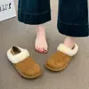 Zapatos Birkenstock de suela gruesa de dos vías para mujer 2026 nuevo estilo invierno con felpa añadida zapatos de mujer retro sin cordones zapatos de algodón para nieve