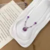 Colar Original de Ametista Natural Alta Transparência Saco da Sorte Atrai Riqueza Corrente de Clavícula Acessório Feminino Joia que Melhora a Fortuna Venda ao Vivo de Verão