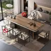 Mesa de Té y Juego de Sillas con Acabado de Madera de Nogal y Encimera de Roca para el Hogar, Mesa de Té Estilo Chino Nuevo, Mesa de Café para Oficina, Sensación de Lujo Ligero de Gama Alta, Encimera Grande
