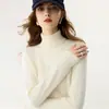 Suéter de cachemira suave y amigable con la piel para mujer, otoño e invierno 2026, engrosado, cuello alto, diseño versátil, tejido de lana