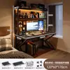Mesa para Computadora de Escritorio Habitación Hogar Escritorio Mesa Integrada con Estantería Escritorio de Oficina Tablero Perforado Juego de Mesa y Silla para E-Sports