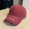 Boné de Beisebol Macio de Algodão Respirável com Bordado de Letras de Alta Qualidade para Mulheres, Vintage, Desgastado, Rasgado, Protetor Solar, Chapéu Tendência