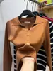 Chaqueta cárdigan de punto con cuello polo blanco para mujer, nuevo estilo otoño e invierno 2026, top interior adelgazante