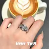 Joyería Vintage III Anillo de Gema Huevo de Paloma Arreglo de Lujo Ligero de Alta Calidad Anillo de Circonita Para Usar Apilado