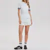 Traje Deportivo Transfronterizo Manga Corta Adelgazante Yoga Falda de Tenis Shorts Pantalones Cortos de Running Solapa Verano Ropa de Fitness Conjunto de Dos Piezas