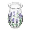 Vaso com Pintura à Mão Lavanda 16cm Cristal - Lyor