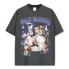 Camiseta de Manga Curta Estampada Bad Bunny Hip-hop Transfronteiriça Lavada Manga Longa Gola Redonda Solta Moletom com Capuz para Homens