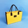 Bolso de mano de fieltro de colores empalmados, bolsa de almacenamiento de regalo, bolso de mano de mujer de moda simple, bolsa de compras, logotipo imprimible