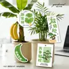 No te preocupes, relájate. Etiquetas colgantes de forma única para plantas verdes de oficina en interiores, decoraciones de pino en maceta, tarjetas colgantes, etiquetas pequeñas de plátano