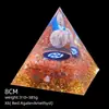 Pirámide de Cristal Natural de 8 cm Decoración Creativa para el Hogar Adorno Artesanal Bola de Cristal Envuelto en Resina Pirámide de Resina