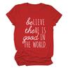 Cree que Hay Bien en el Mundo Camiseta de Manga Corta para Mujer Transfronteriza Europea y Americana de Amazon