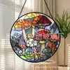 Adornos de vidrio con forma de hongo iridiscente transfronterizos, decoraciones colgantes coloridas para el hogar, decoraciones para ventanas y atrapasoles para el jardín