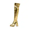 Botas largas con punta cuadrada y plataforma, botas altas hasta la rodilla, botas largas sexys para mujer, talla grande, transfronterizo 168-8