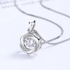 Colar inteligente redondo de prata esterlina 925 com design de nicho feminino, pingente de coração pulsante, estilo Advanced Sense ins, corrente de clavícula