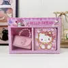 Set de Regalo Caja de Dibujos Animados Sanrio Lindo Cuaderno de PU Pulsera de Perlas Combinación de Accesorios Caja de Regalo para Niñas y Estudiantes