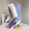 Sombrero y Bufanda de Bloques de Color para Otoño e Invierno, Felpa Integrada, Protección contra el Frío para Orejas, Sombrero Lei Feng Engrosado Cálido, Tendencia para Ciclismo al Aire Libre