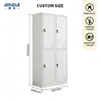Luoyang Jingle Armario de Acero de Cuatro Puertas para Empleados Gabinete de Almacenamiento de Hierro Admite Personalización de LOGOTIPO Color Tamaño