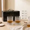 Copo de uísque exclusivo transfronteiriço, caixa de presente de luxo, em estoque, rolamento de metal, luminoso, copo de vinho criativo para alívio do estresse
