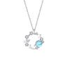 Collar Planeta para Mujer Plata Esterlina Piedra Luna Ojo de Gato Colgante Luz Lujo Nicho Estilo Transfronterizo Estilo Cadena Clavícula Día de San Valentín
