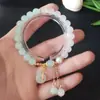 Nuevo Pulsera de Perlas de Jade Blanco Anti-Hetian Trébol de Cuatro Hojas de Dongling Verde Pulsera Bicolor Joyería para Pulsera Transmisión en Vivo Venta Caliente Regalos