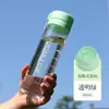 Botella de Agua Deportiva al por Mayor para Exteriores de Gran Capacidad Taza de Plástico Mate Taza de Plástico Transparente Portátil con Correa y Colador de Té