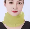 Bufanda de Seda Pequeña Cuadrada Estilo Coreano para Estudiante Invierno Encaje Bordada con Perlas Cuello Falso Bufanda para el Cuello Jersey Cubre Cuello Columna Cervical Fina para Mujer