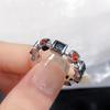 Anillo abierto con goteo de aceite rojo para el año de nacimiento, estilo frío, personalidad de alta calidad, anillo apilado de moda que combina con todo para mujeres