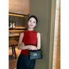 Camisole de Gola Meia-Alta, Macia e Respirável, de Seda Gelada e Lã, com Temperamento Elegante, Simples e de Corte Justo, para Mulheres, por Mave Lin.