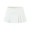 Diseño de Calle Popular Chica Sexy Falda Plisada de Cintura Baja Anti-Polvo Mini Falda Blanca Pequeña Falda de Línea A