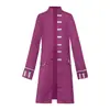 Halloween Amazon Abrigo Europeo y Americano para Hombre Color Sólido Moda Steampunk Retro Uniforme para Hombre Cuello Alto Ropa
