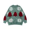 Roupa de Casal para o Natal Suéter Transfronteiriço 2026 Outono Inverno Nova Moda Bloco de Cores Solto Tricô Pulôver Tendência