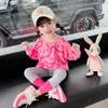 Conjunto de Sudadera de Dibujos Animados para Niñas 2026 Conjunto Deportivo Casual Infantil Cara Grande Gato Sudadera + Leggings Conjunto de Dos Piezas