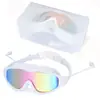 Gafas de Natación Profesionales Transfronterizas Personalizadas para Adultos, Alta Definición, Antivaho, Impermeables, Anti-UV, Galvanizadas, Marco Grande, Gafas de Natación No Irritantes al por Mayor