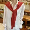 Nuevo Estilo Chal Tejido para Mujer, Accesorio Versátil de Capa de Alta Gama, Bufanda de Cuello Hueca de Color Sólido Estilo Coreano para Verano