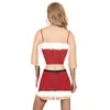 Fantasia de cosplay para festa de Natal T-shirt e saia com estampa digital 3D top falso de duas peças