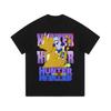 Camiseta de manga corta de gran tamaño con estampado de anime Harajuku, de lavado intenso, estilo hip hop americano para hombres y mujeres.