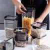 Frasco sellado de plástico transparente para almacenar granos de cocina, apto para uso alimentario, para almacenar alimentos, té, refrigerios y productos secos.