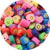 Fatias Coloridas de Argila Macia Desenhos Animados de Frutas Letras em Inglês Perfuradas Conjunto de Argila Macia Material de Argila Macia para Pulseira