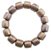 Venta al por mayor de fábrica pulsera de sándalo de seda dorada cuentas de barril de personalidad 15 mm cuentas de Buda de madera joyería para hombres y mujeres transmisión en vivo bienestar
