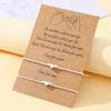 Pulsera Creativa de Amor Transfronterizo Europea y Americana Simple en Forma de Corazón Tejida con Cera Tarjeta de Bendición Pulsera para Parejas Pulsera para Mujeres