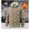 Moletom com Capuz de Lã para Uso Externo Outono e Inverno Espessado Travamento de Temperatura Corte Solto Masculino para Montanhismo, Deslocamento, Jaqueta Casual