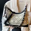 Bolsa da Moda Cravejada de Diamantes para Mulheres 2025 Novo Estilo Elegante Bolsa Dumpling Gypsophila Niche Fashion Bolsa Transversal Versátil