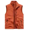 Outono e inverno novo masculino ao ar livre dupla face usar colete forrado de lã multi-bolso casual workwear colete sem mangas casaco