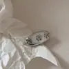 Clip de pelo de cuero con flor de diamante azul plateado clip de pelo de tela con corazón clip para flequillo de moda clip lateral tocado accesorios para el cabello